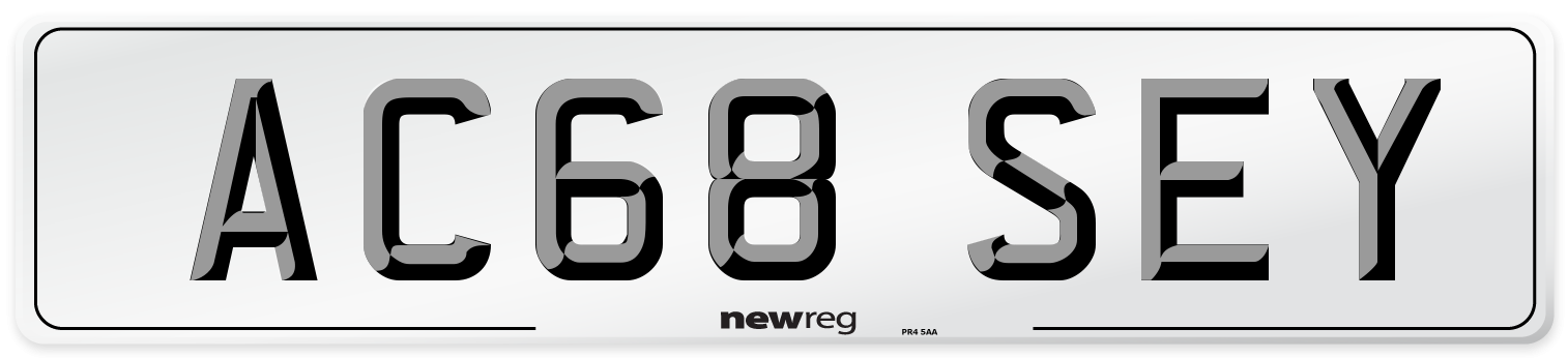 AC68 SEY Number Plate from New Reg